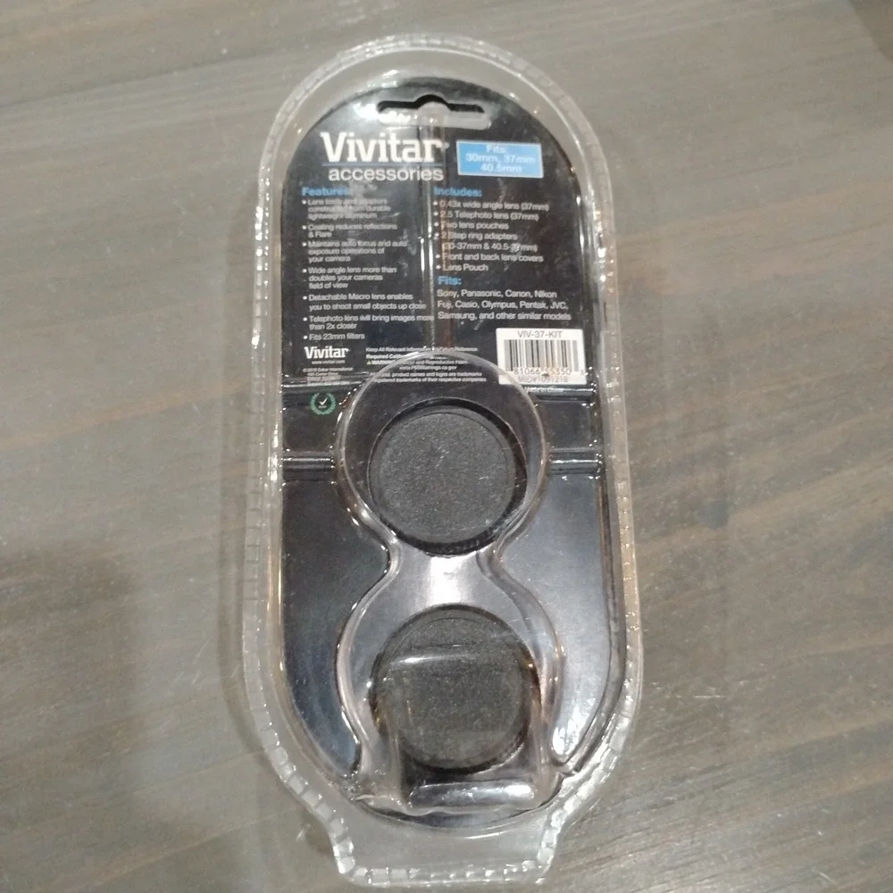 2 Vivitar Digital Camera Lens .43x Wide Angle Macro 2.5x Telephoto 30 37 40.5mm